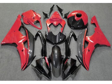2008-2016 Rot Glänzend & Kohlefaser Yamaha R6 Motorrad Verkleidung