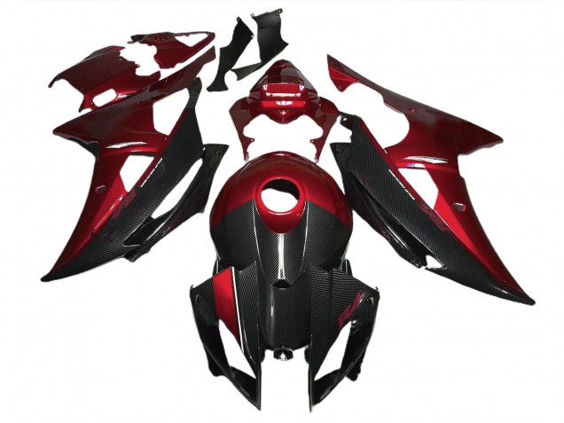 2008-2016 Rot Mit Carbonfaser-Stil Yamaha R6 Motorrad Verkleidung 2008-2016 Rot Mit Carbonfaser-Stil Yamaha R6 Motorrad Verkleidung