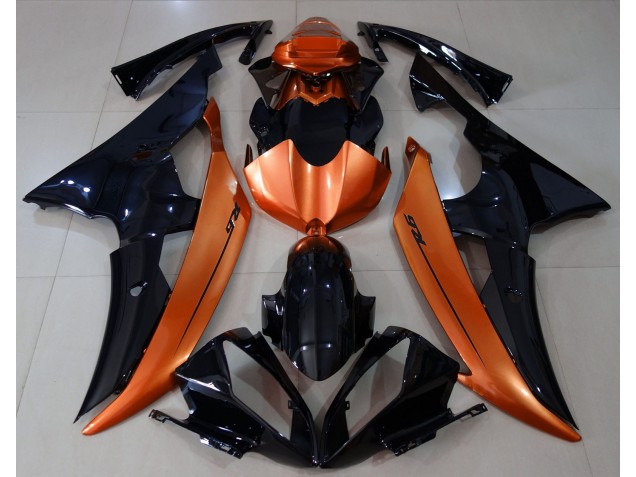 2008-2016 Schwarz Glänzend & Hellorange Yamaha R6 Motorrad Verkleidung 2008-2016 Schwarz Glänzend & Hellorange Yamaha R6 Motorrad Verkleidung