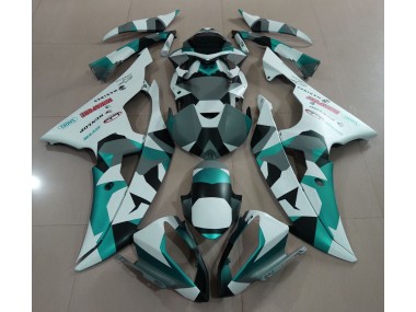 2008-2016 Seeschaumgrün Schnee Tarnung Yamaha R6 Motorrad Verkleidung