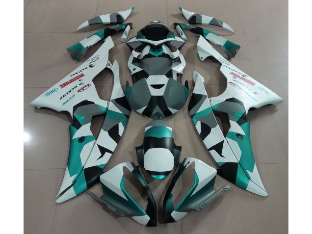 2008-2016 Seeschaumgrün Schnee Tarnung Yamaha R6 Motorrad Verkleidung 2008-2016 Seeschaumgrün Schnee Tarnung Yamaha R6 Motorrad Verkleidung