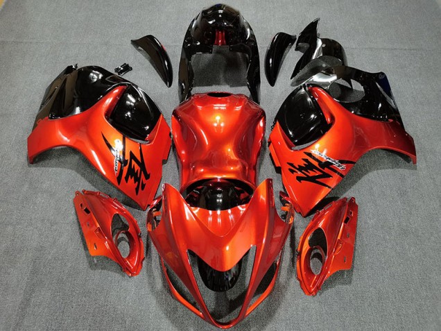 2008-2020 Candy Orange & Glänzend Schwarz Suzuki GSXR 1300 Motorrad Verkleidung