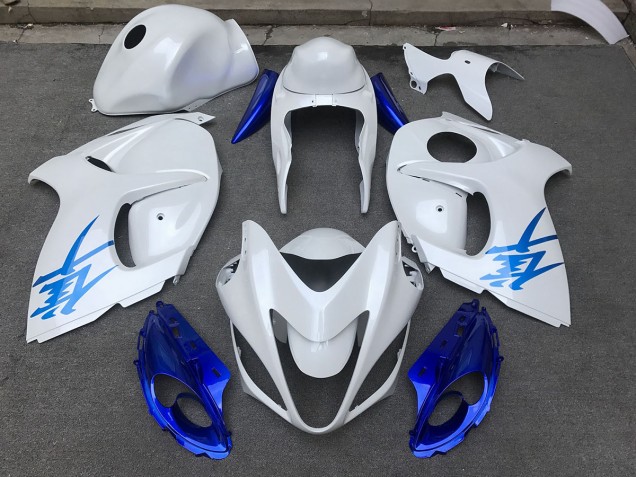 2008-2020 Glänzend Weiß & Blau Suzuki GSXR 1300 Motorrad Verkleidung 2008-2020 Glänzend Weiß & Blau Suzuki GSXR 1300 Motorrad Verkleidung