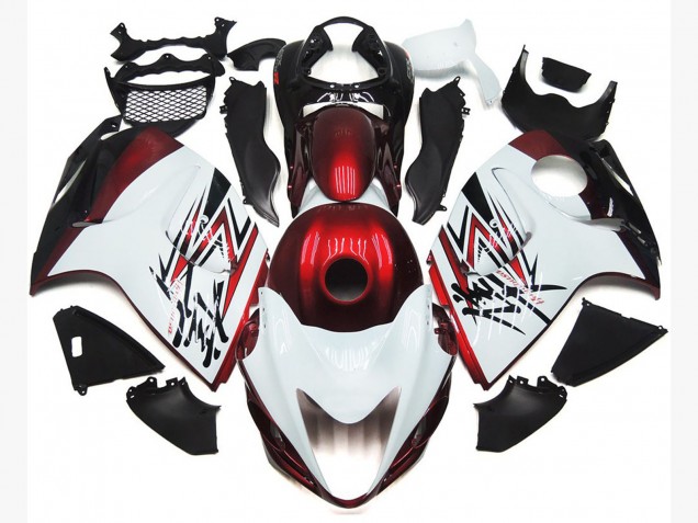 2008-2020 Glänzend Weiß Mit Tiefrotem Custom Suzuki GSXR 1300 Motorrad Verkleidung 2008-2020 Glänzend Weiß Mit Tiefrotem Custom Suzuki GSXR 1300 Motorrad Verkleidung