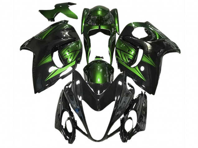 2008-2020 Glänzendes Schwarz & Dunkelgrün Suzuki GSXR 1300 Motorrad Verkleidung 2008-2020 Glänzendes Schwarz & Dunkelgrün Suzuki GSXR 1300 Motorrad Verkleidung