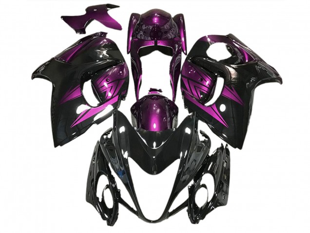 2008-2020 Glänzendes Schwarz & Dunkelviolett Suzuki GSXR 1300 Motorrad Verkleidung