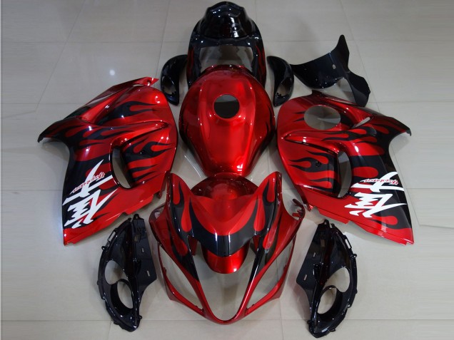 2008-2020 Leuchtend Rot & Flamme Suzuki GSXR 1300 Motorrad Verkleidung 2008-2020 Leuchtend Rot & Flamme Suzuki GSXR 1300 Motorrad Verkleidung