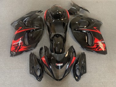 2008-2020 Schwarz Glänzend Mit Roten Logos Suzuki GSXR 1300 Motorrad Verkleidung