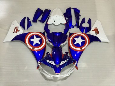 2009-2011 Captain America Yamaha R1 Motorrad Verkleidung
