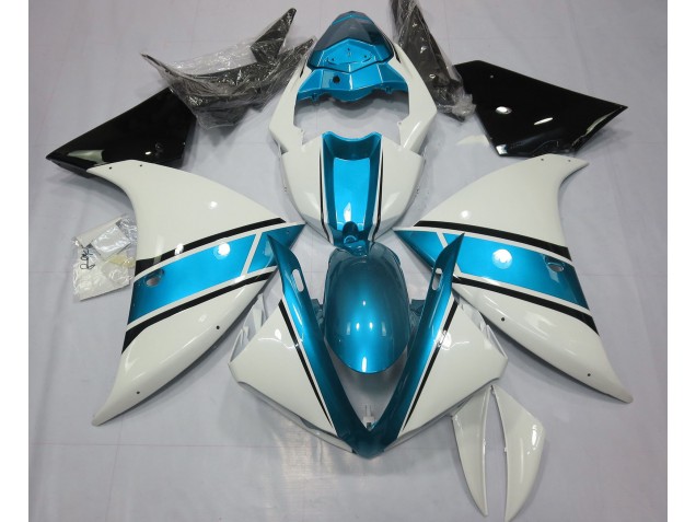 2009-2011 Glänzend Weiß & Hellblau Yamaha R1 Motorrad Verkleidung 2009-2011 Glänzend Weiß & Hellblau Yamaha R1 Motorrad Verkleidung