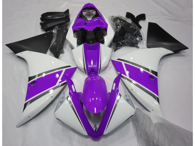 2009-2011 Glänzend Weiß & Lila Yamaha R1 Motorrad Verkleidung 2009-2011 Glänzend Weiß & Lila Yamaha R1 Motorrad Verkleidung