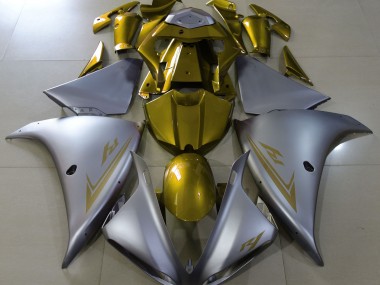 2009-2011 Matt Silber & Gold Yamaha R1 Motorrad Verkleidung