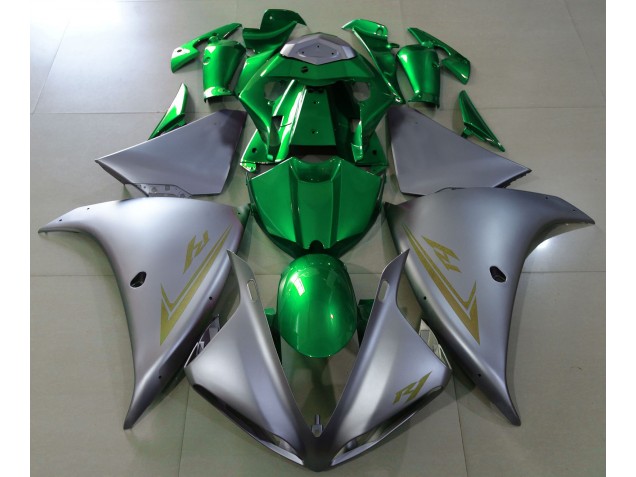 2009-2011 Matt Silber & Grün Yamaha R1 Motorrad Verkleidung