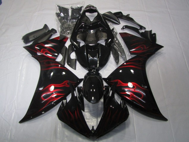 2009-2011 Rot Flamme Yamaha R1 Motorrad Verkleidung