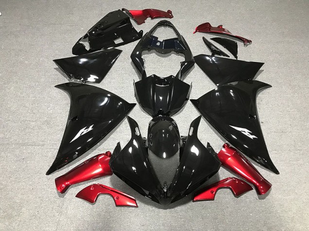 2009-2011 Schwarz Glänzend & Rot Yamaha R1 Motorrad Verkleidung 2009-2011 Schwarz Glänzend & Rot Yamaha R1 Motorrad Verkleidung