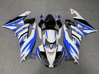 2009-2012 Blau-Weiß-Schwarz-Zack Kawasaki ZX6R Motorrad Verkleidung