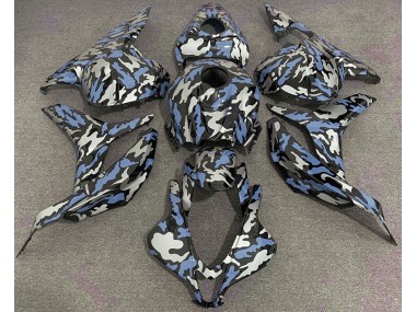 2009-2012 Blau & Silber Camo Honda CBR600RR Motorrad Verkleidung
