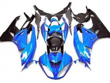 2009-2012 Glänzend Blau Stil Kawasaki ZX6R Motorrad Verkleidung
