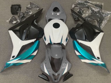 2009-2012 Glänzend Grauweiß & Hellblau Honda CBR600RR Motorrad Verkleidung