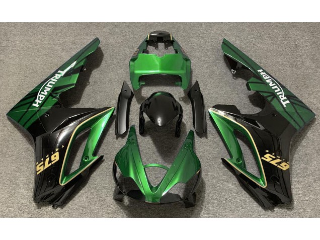 2009-2012 Glänzend Grün & Schwarz Triumph Daytona 675 Motorrad Verkleidung