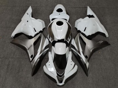 2009-2012 Glänzend Weiß & Silber Honda CBR600RR Motorrad Verkleidung