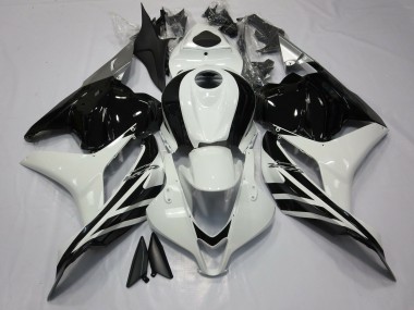 2009-2012 Glänzendes Schwarz & Weiß Honda CBR600RR Motorrad Verkleidung