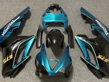 2009-2012 Hellblau & Schwarz Glänzend Triumph Daytona 675 Motorrad Verkleidung