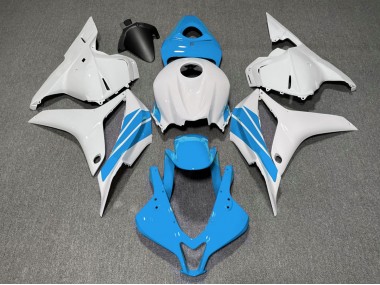 2009-2012 Hellblauer & Weißer Seitenstreifen Honda CBR600RR Motorrad Verkleidung