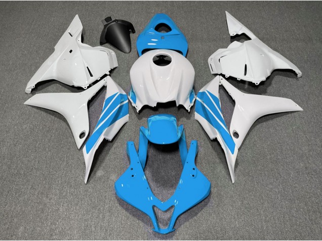 2009-2012 Hellblauer & Weißer Seitenstreifen Honda CBR600RR Motorrad Verkleidung 2009-2012 Hellblauer & Weißer Seitenstreifen Honda CBR600RR Motorrad Verkleidung