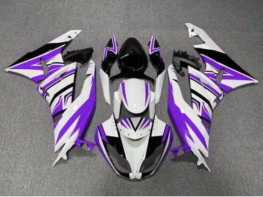 2009-2012 Lila Weiß & Schwarz Zag Kawasaki ZX6R Motorrad Verkleidung