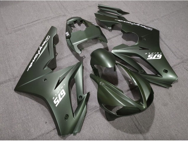 2009-2012 Matt Grün Weiß Triumph Daytona 675 Motorrad Verkleidung