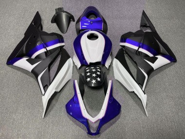 2009-2012 Matt Schwarzer & Tiefes Blauer Stern Honda CBR600RR Motorrad Verkleidung