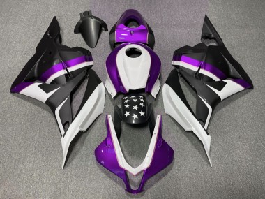 2009-2012 Matt Schwarzer & Violetter Stern Honda CBR600RR Motorrad Verkleidung