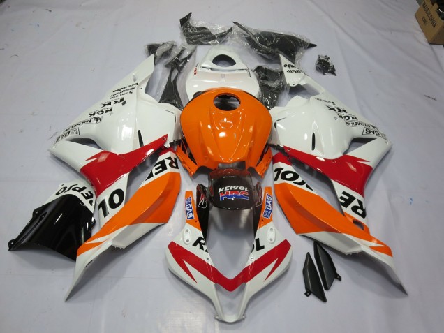 2009-2012 Weiß Repsol Honda CBR600RR Motorrad Verkleidung