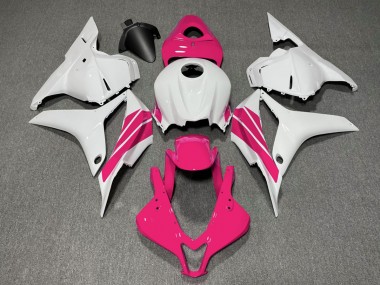 2009-2012 Rosa & Weißer Seitenstreifen Honda CBR600RR Motorrad Verkleidung