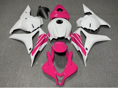 2009-2012 Rosa & Weißer Seitenstreifen Honda CBR600RR Motorrad Verkleidung
