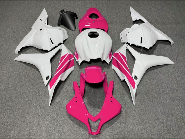 2009-2012 Rosa & Weißer Seitenstreifen Honda CBR600RR Motorrad Verkleidung 2009-2012 Rosa & Weißer Seitenstreifen Honda CBR600RR Motorrad Verkleidung
