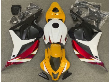 2009-2012 Rot Glänzend Weiß & Gelb Honda CBR600RR Motorrad Verkleidung