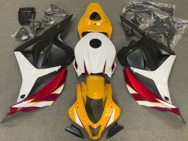 2009-2012 Rot Glänzend Weiß & Gelb Honda CBR600RR Motorrad Verkleidung