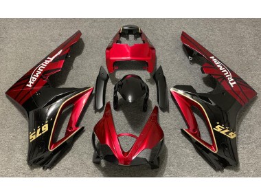 2009-2012 Rot Glänzend & Schwarz Triumph Daytona 675 Motorrad Verkleidung