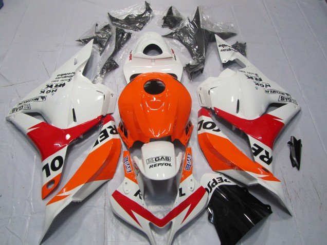 2009-2012 Weiß & Rot Repsol Honda CBR600RR Motorrad Verkleidung