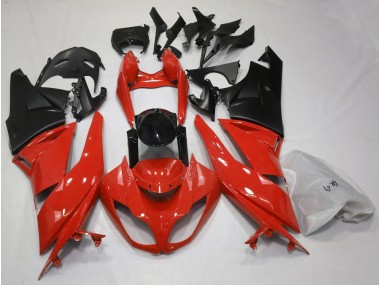 2009-2012 Rot & Schwarz Glänzend Kawasaki ZX6R Motorrad Verkleidung