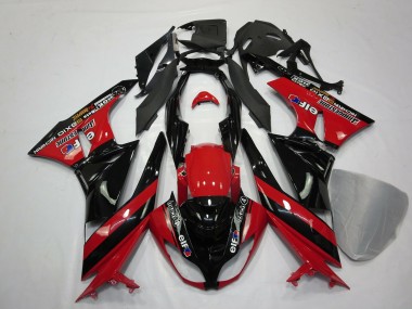 2009-2012 Rot Schwarz Kawasaki ZX6R Motorrad Verkleidung