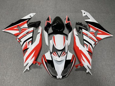 2009-2012 Rot-Weiß-Schwarz-Zack Kawasaki ZX6R Motorrad Verkleidung