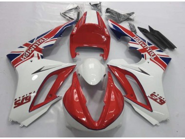 2009-2012 Rot & Weiß Triumph Daytona 675 Motorrad Verkleidung