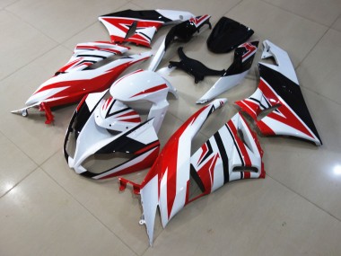 2009-2012 Rot-Weiß-Zag Kawasaki ZX6R Motorrad Verkleidung