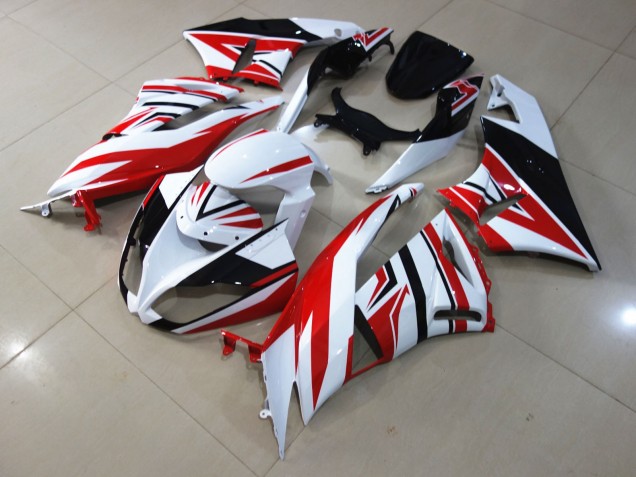 2009-2012 Rot-Weiß-Zag Kawasaki ZX6R Motorrad Verkleidung 2009-2012 Rot-Weiß-Zag Kawasaki ZX6R Motorrad Verkleidung