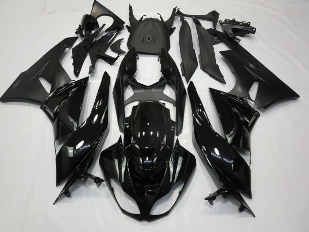 2009-2012 Schwarz-Matt Glänzend Kawasaki ZX6R Motorrad Verkleidung