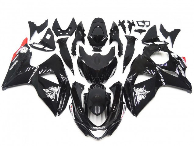 2009-2016 Einfarbig Schwarz Rot Glänzend Stil Suzuki GSXR 1000 Motorrad Verkleidung