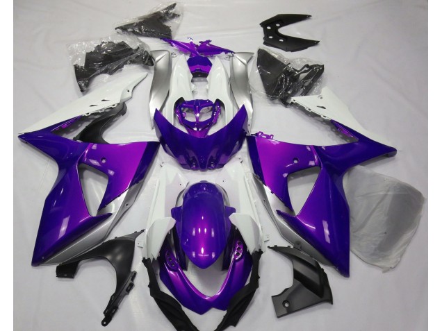 2009-2016 Glanz Lila & Weiß Suzuki GSXR 1000 Motorrad Verkleidung 2009-2016 Glanz Lila & Weiß Suzuki GSXR 1000 Motorrad Verkleidung